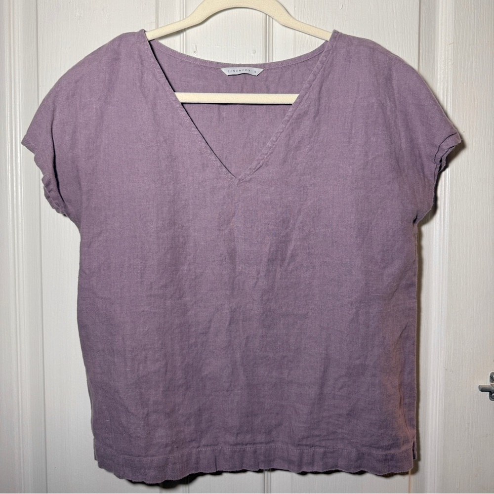 Linenfox purple linen small Sister Top